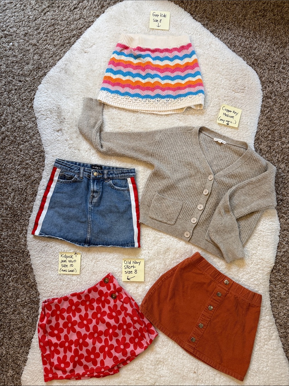 GAP, Cynthia Rowley + + 3 skirts, 1 skort & 1 cardigan | Sizes  7-10